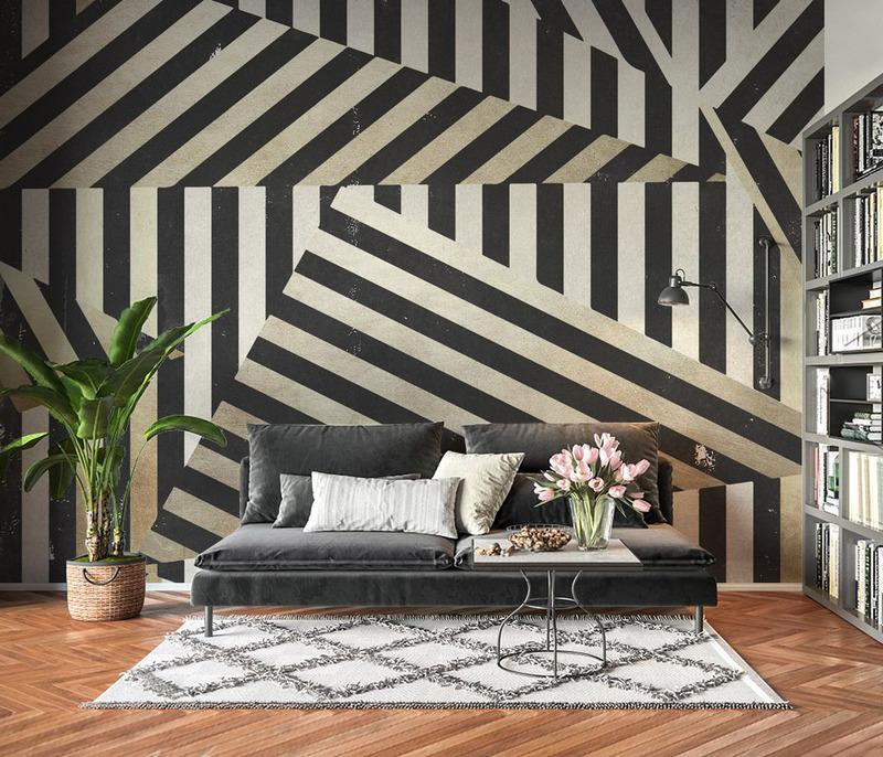 Fototapeta geometryczna czarna szara