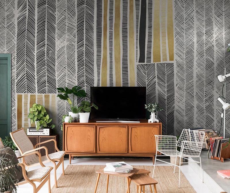 Fototapeta geometryczne paski złote
