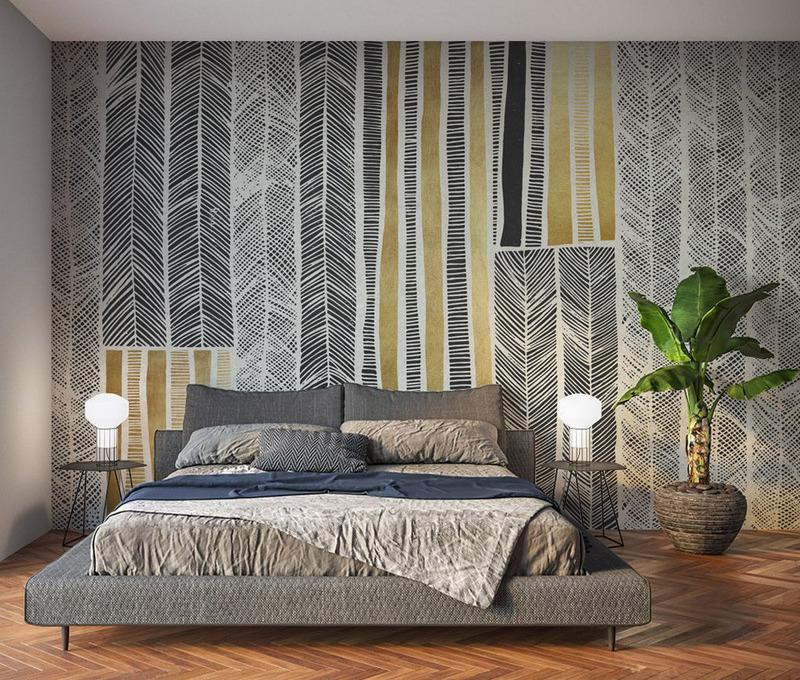 Fototapeta geometryczne paski złote
