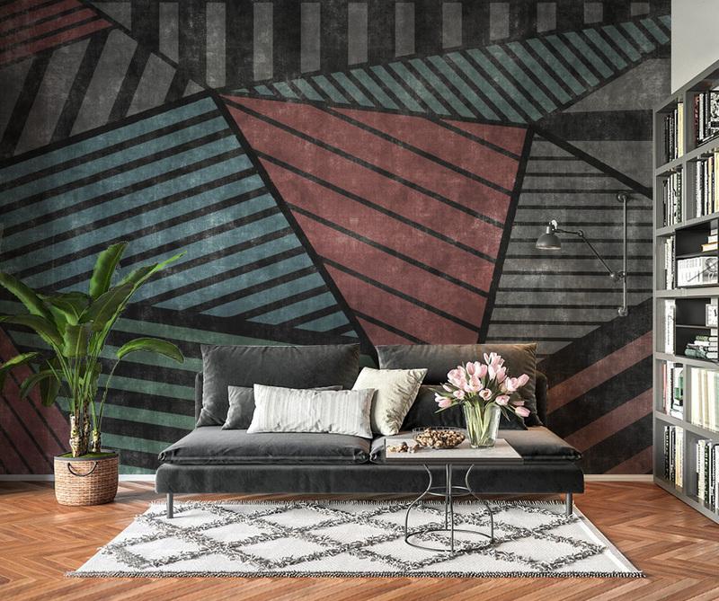 Fototapeta geometria szara przekątna