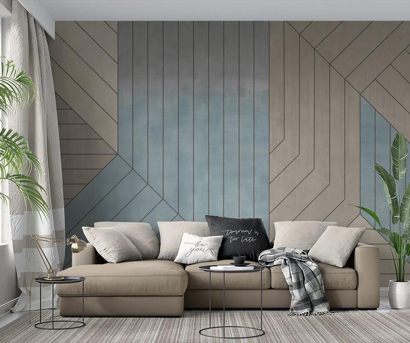 Fototapeta geometryczne niebiesko-brązowe