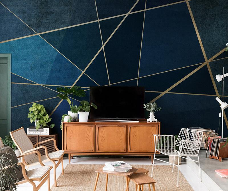 Fototapeta geometryczna błękitna