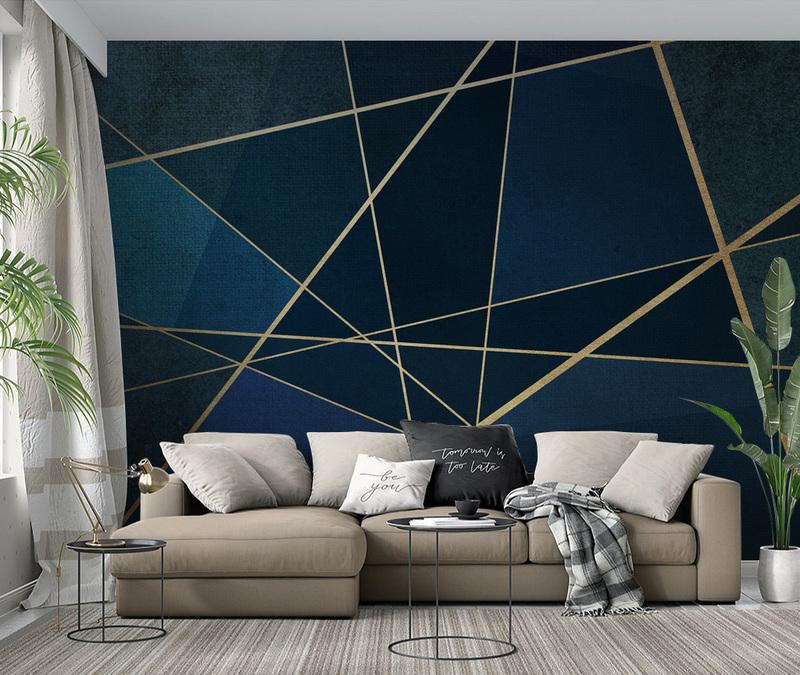 Fototapeta geometryczna błękitna