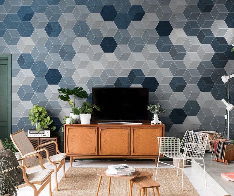 Fototapeta geometryczna niebieska