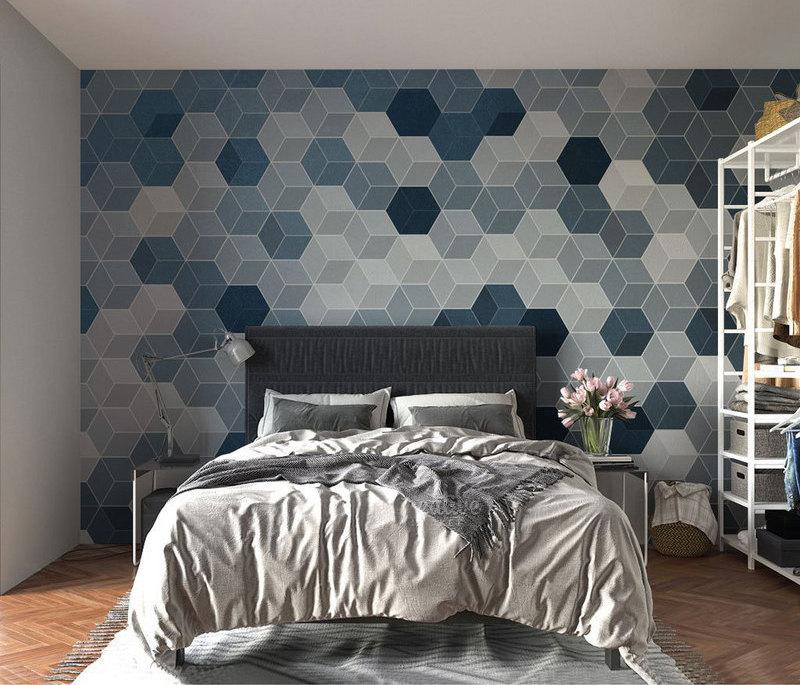 Fototapeta geometryczna niebieska