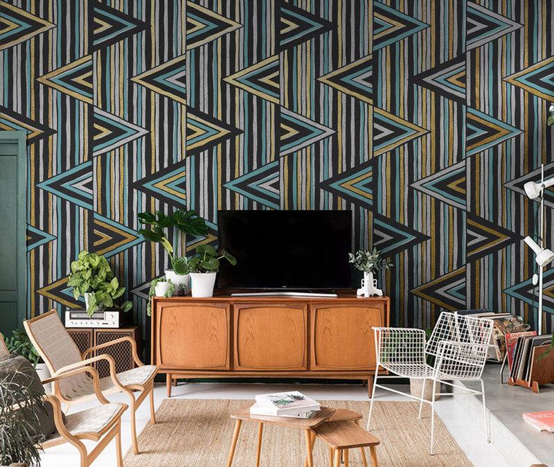 Fototapeta geometryczna czarno-biała zielona brązowa