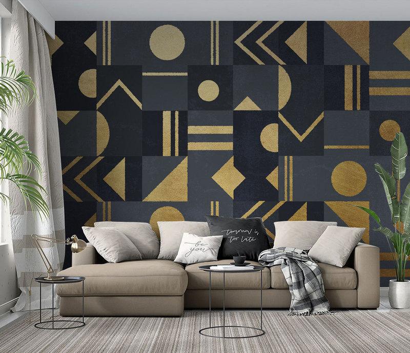 Fototapeta geometryczna ciemnożółta
