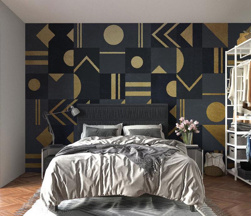 Fototapeta geometryczna ciemnożółta