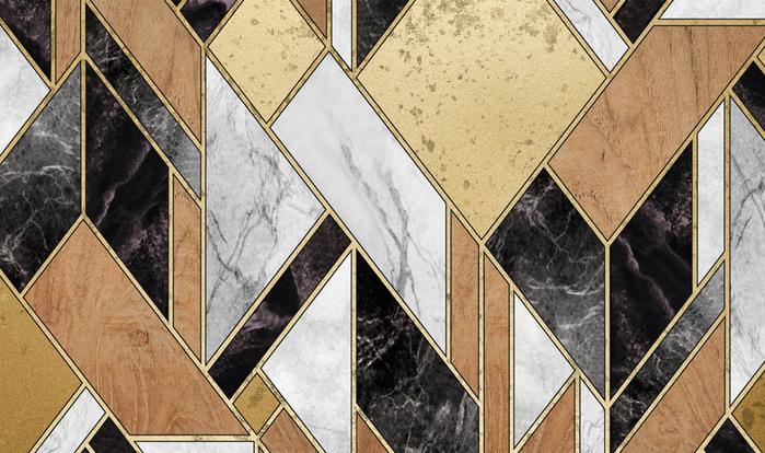 Fototapeta geometryczny brązowy czarny biały