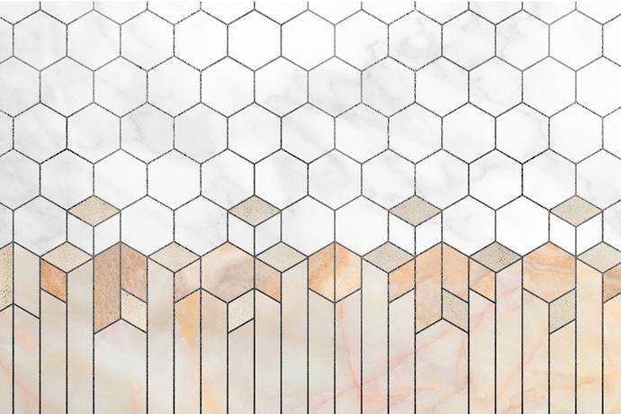 Fototapeta geometryczna marmurowa beżowa