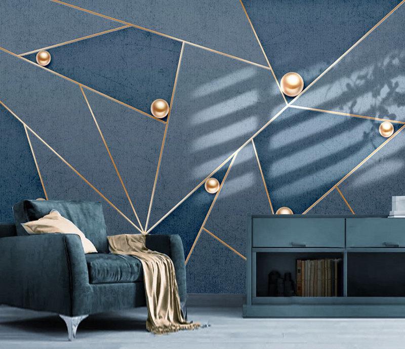 Fototapeta geometryczny dynamiczne formy niebieskie