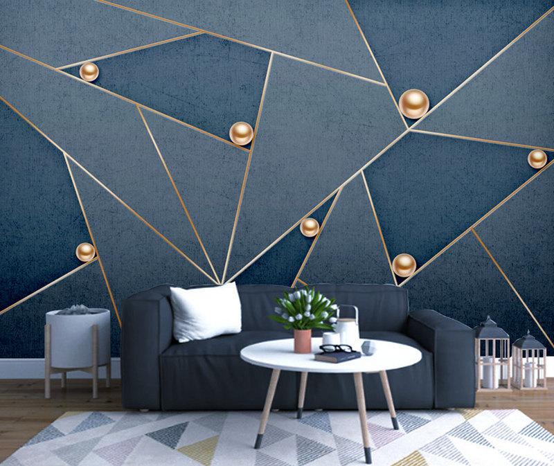 Fototapeta geometryczny dynamiczne formy niebieskie