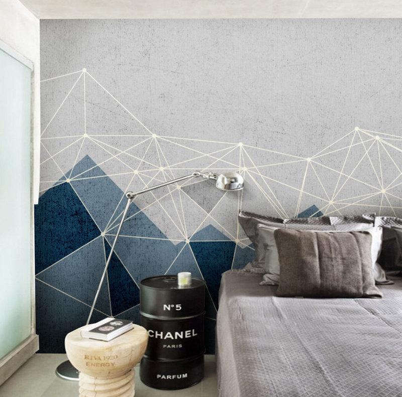 Fototapeta geometryczny trójkąty niebieskie