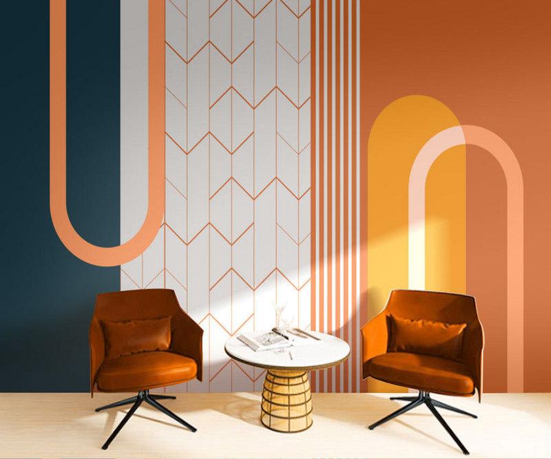Fototapeta geometryczny niebiesko-orange