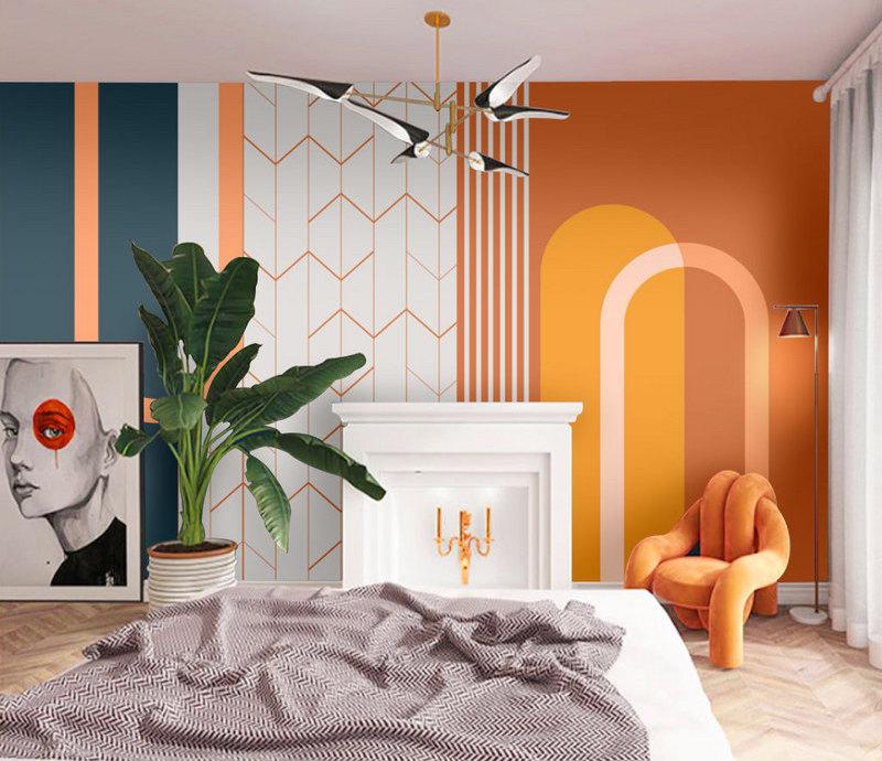 Fototapeta geometryczny niebiesko-orange