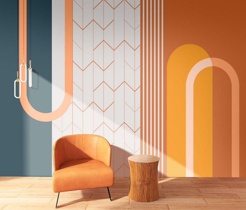 Fototapeta geometryczny niebiesko-orange