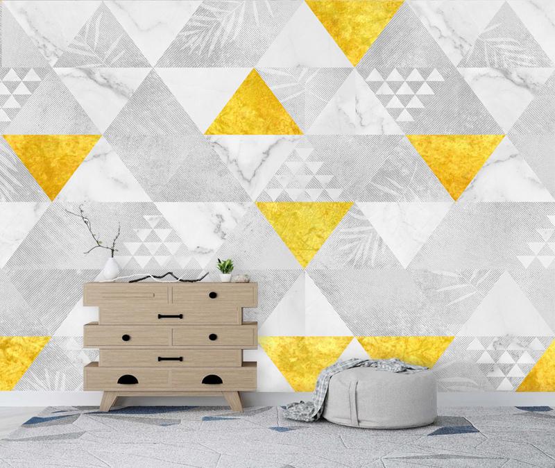 Fototapeta geometryczna trójkątna żółta