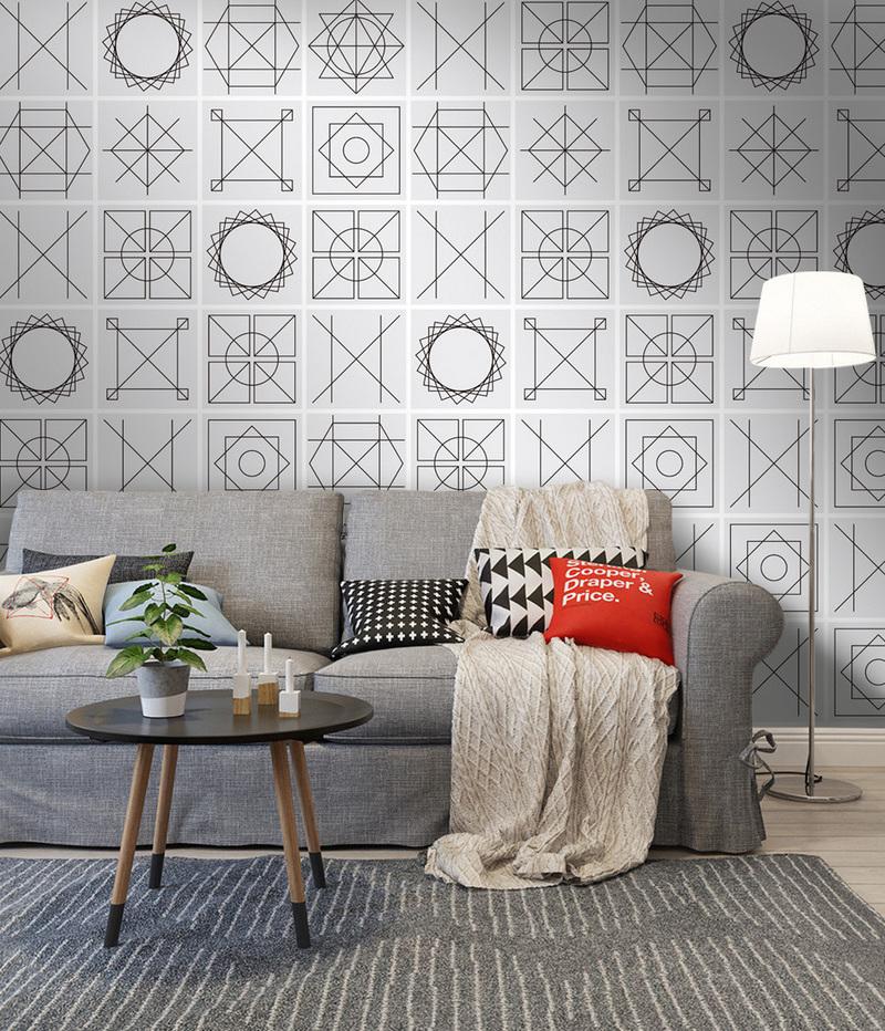 Fototapeta geometryczna czarna biała