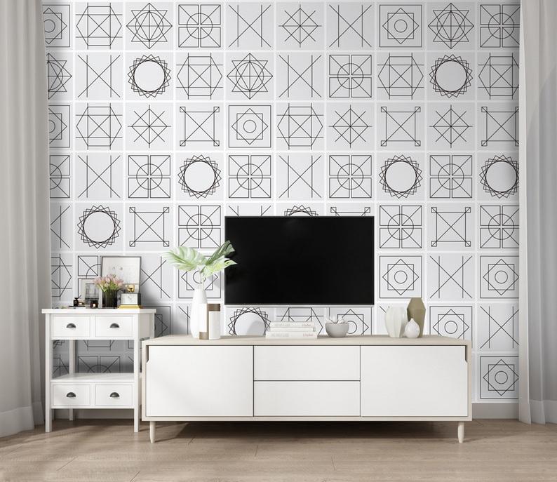 Fototapeta geometryczna czarna biała