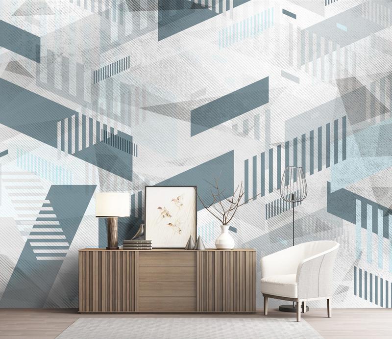 Fototapeta geometryczna niebieska szara