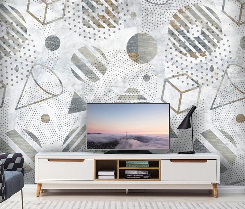 Fototapeta geometryczna szara biała