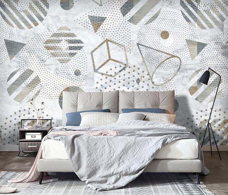 Fototapeta geometryczna szara biała
