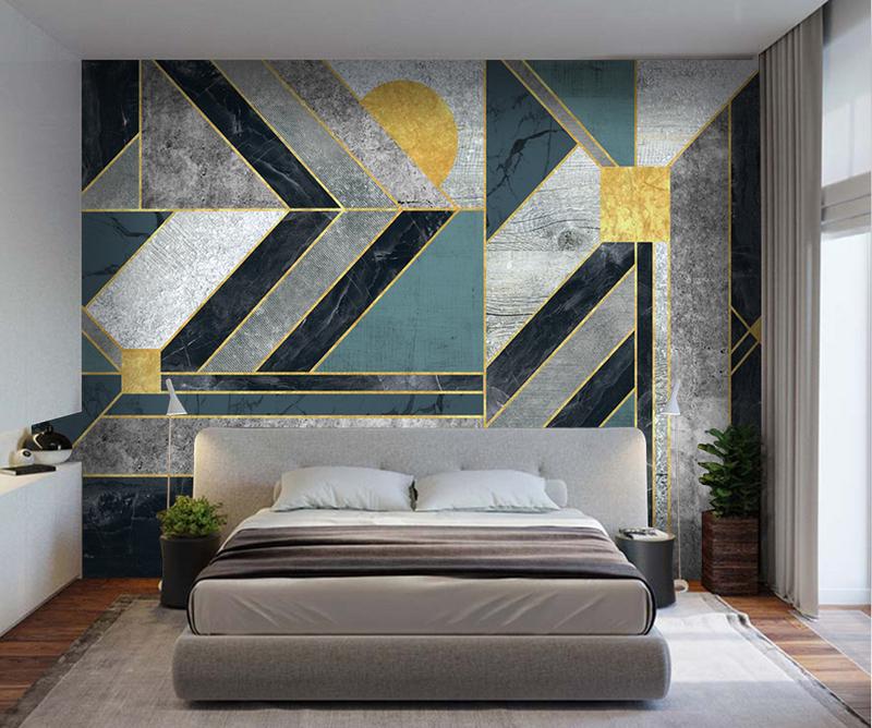 Fototapeta geometryczne niebieska szara