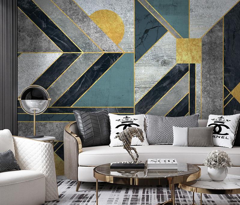 Fototapeta geometryczne niebieska szara