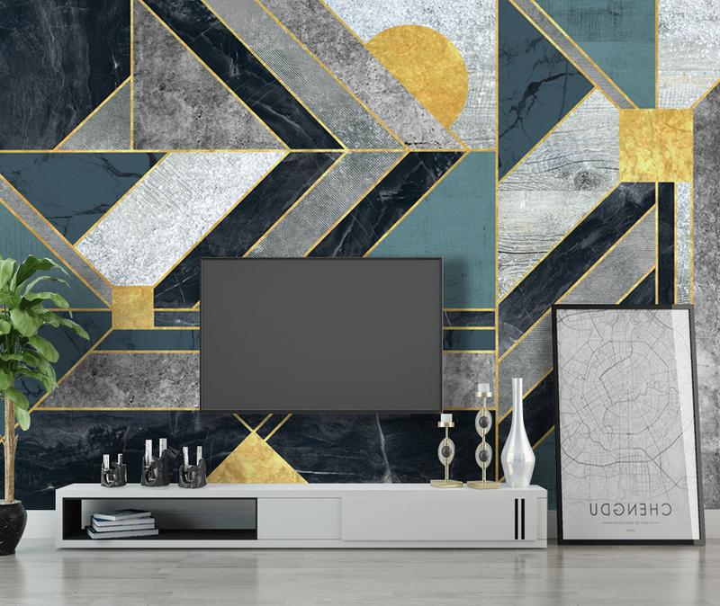 Fototapeta geometryczne niebieska szara