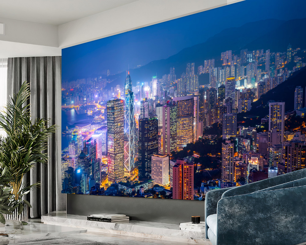 Fototapeta widok na Hongkong nocą