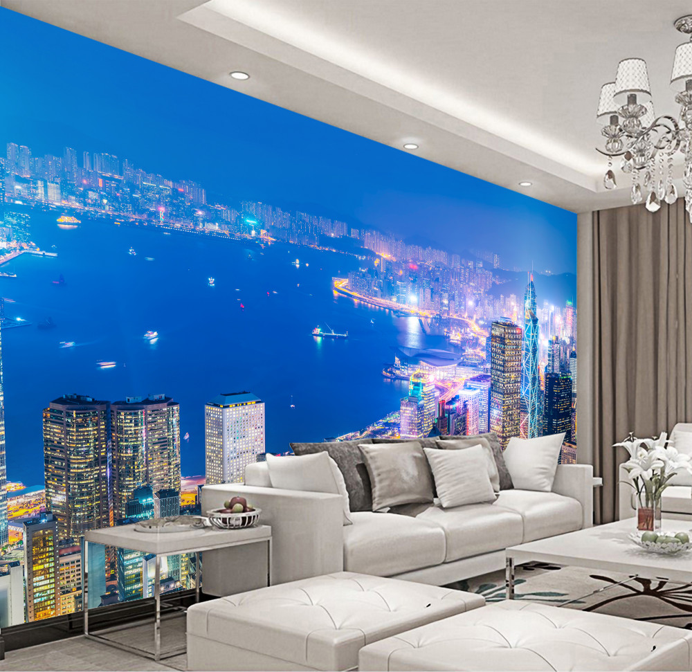 Fototapeta piękny widok na Hongkong nocą