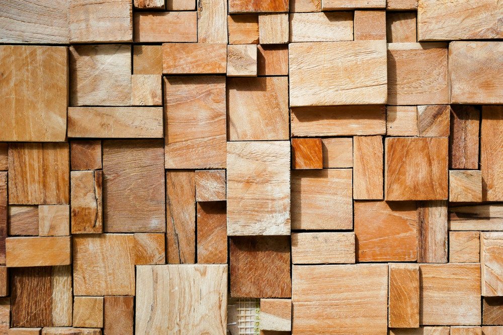 Fototapeta panel wykonany z kawałków drewna