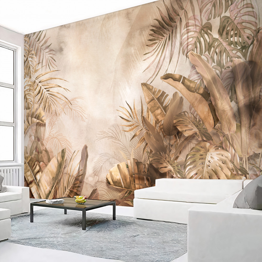 Fototapeta palma i monstera w dżungli