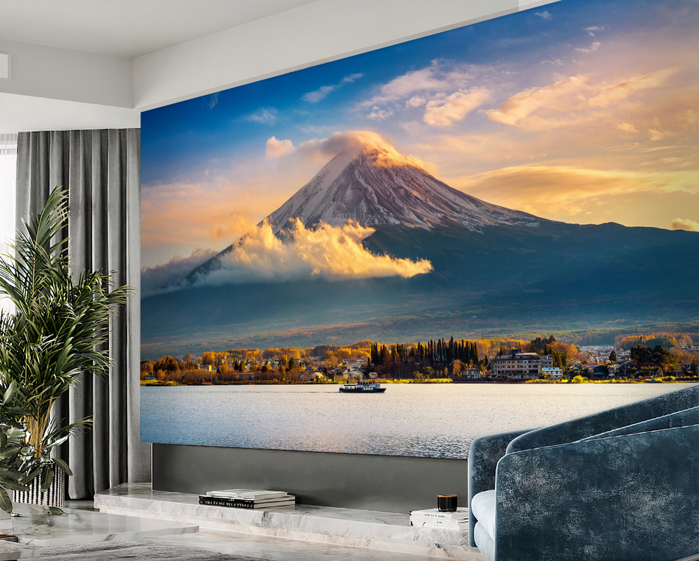 Fototapeta gęsta mgła spowija górę Fuji