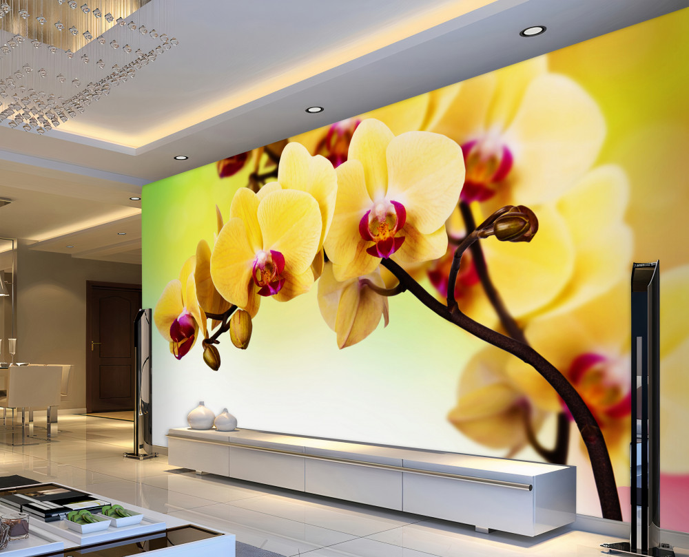 Fototapeta kwitnąca żółta ramka orchidei