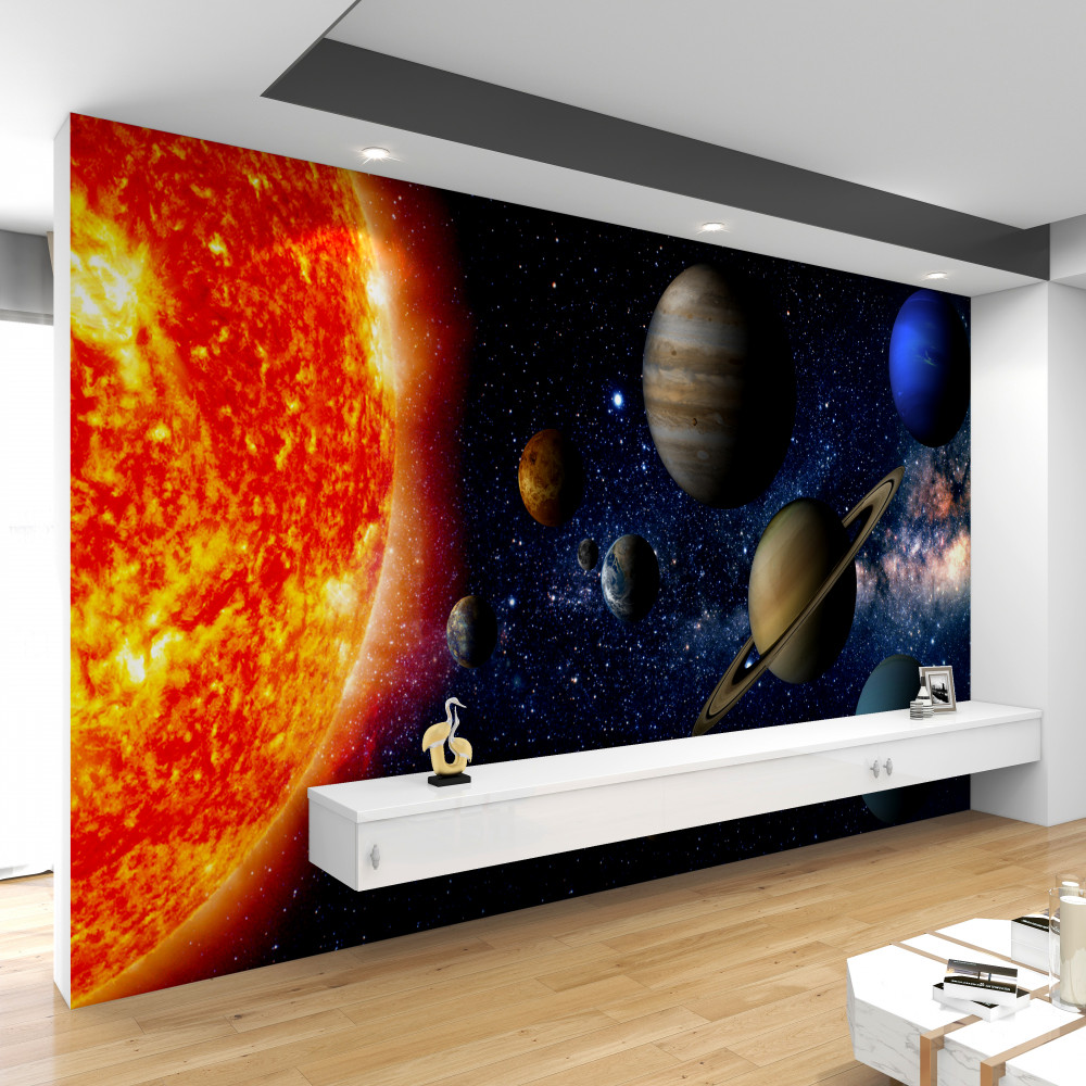 Fototapeta słońce i planety w kosmosie