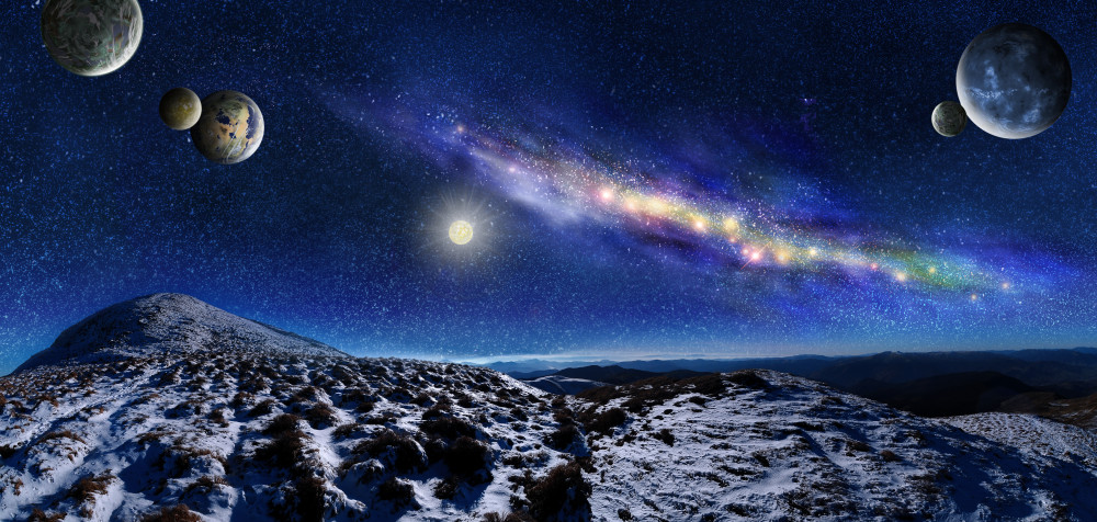 Fototapeta przestrzeń kosmiczna z planetami