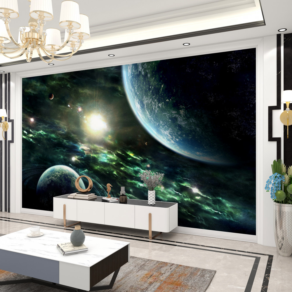 Fototapeta jasny błysk w pobliżu planet