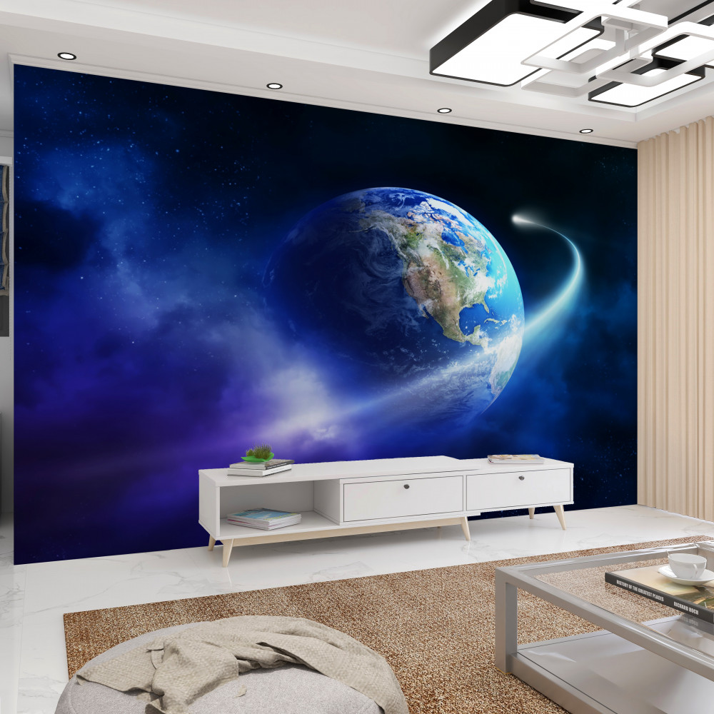 Fototapeta planeta Ziemia w nieskończonej przestrzeni