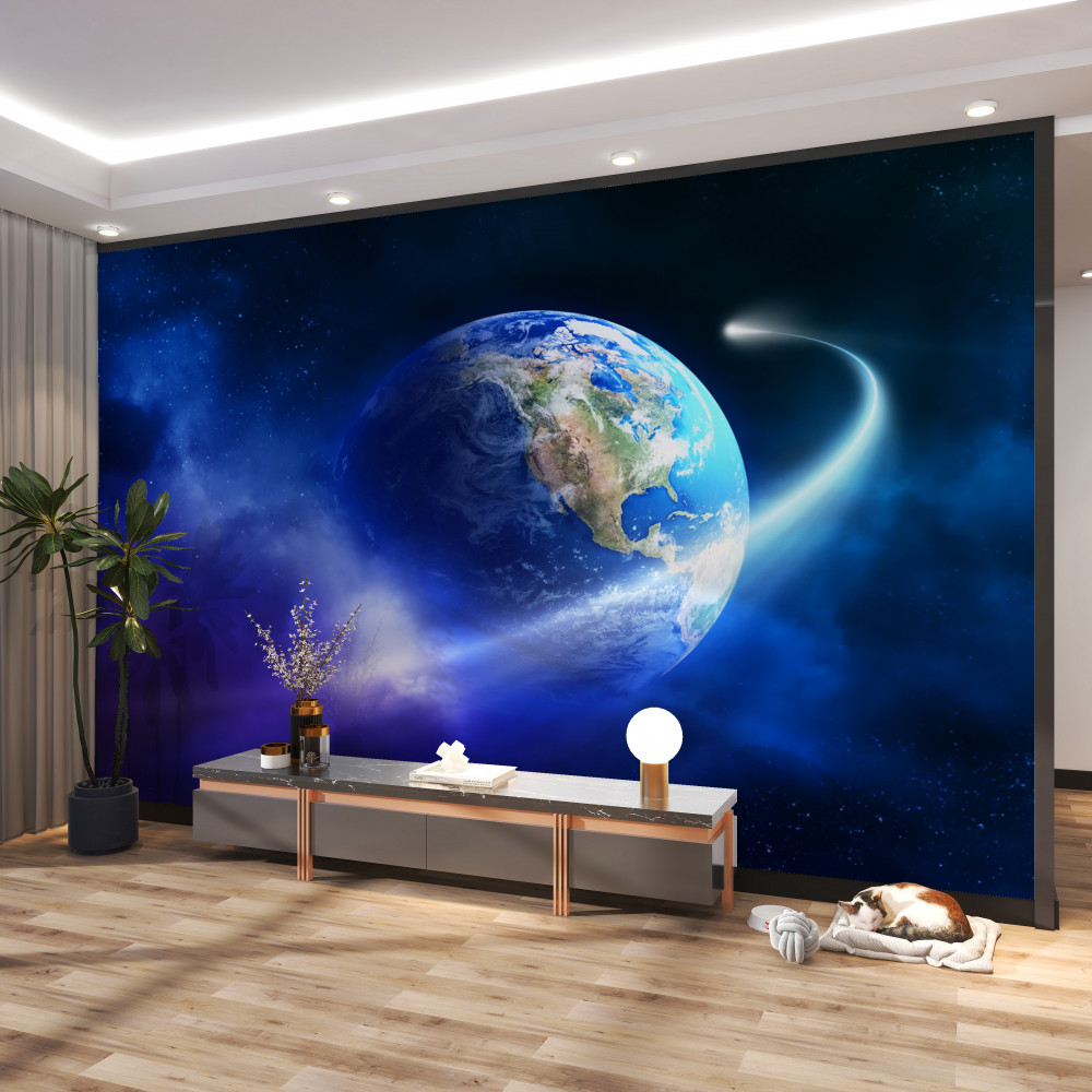 Fototapeta planeta Ziemia w nieskończonej przestrzeni