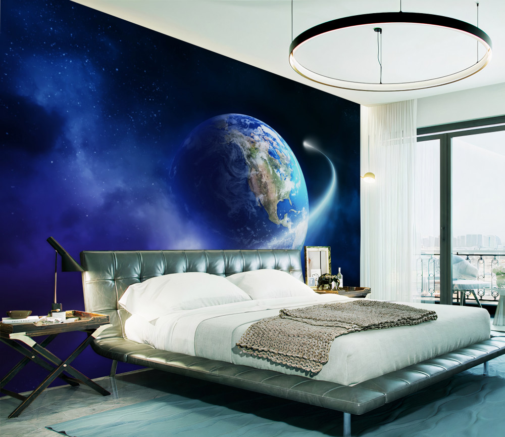 Fototapeta planeta Ziemia w nieskończonej przestrzeni