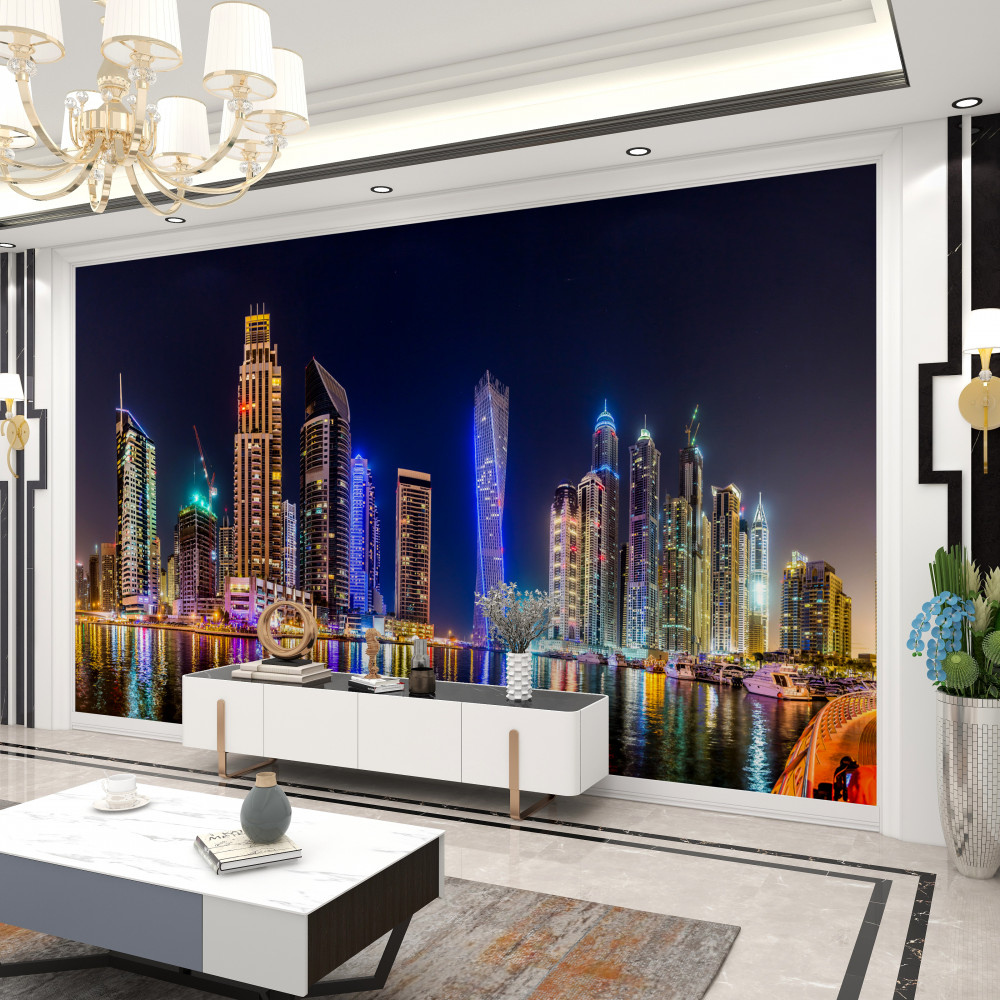 Fototapeta piękna nocna ulica Dubaju