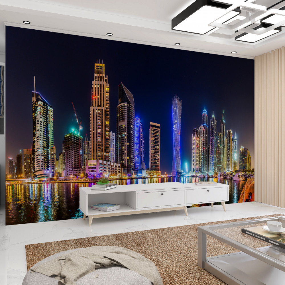 Fototapeta piękna nocna ulica Dubaju