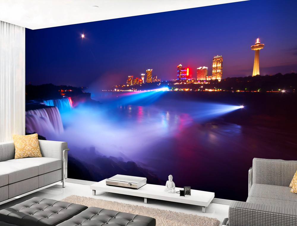 Fototapeta Nocne oświetlenie wodospadu Niagara