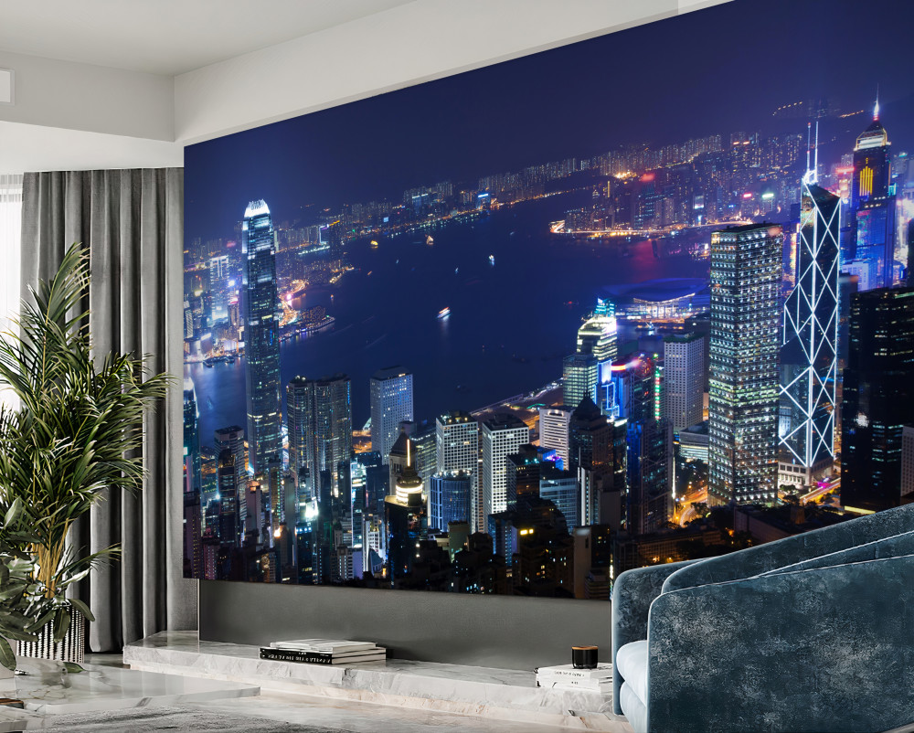Fototapeta nocna zatoka metropolii