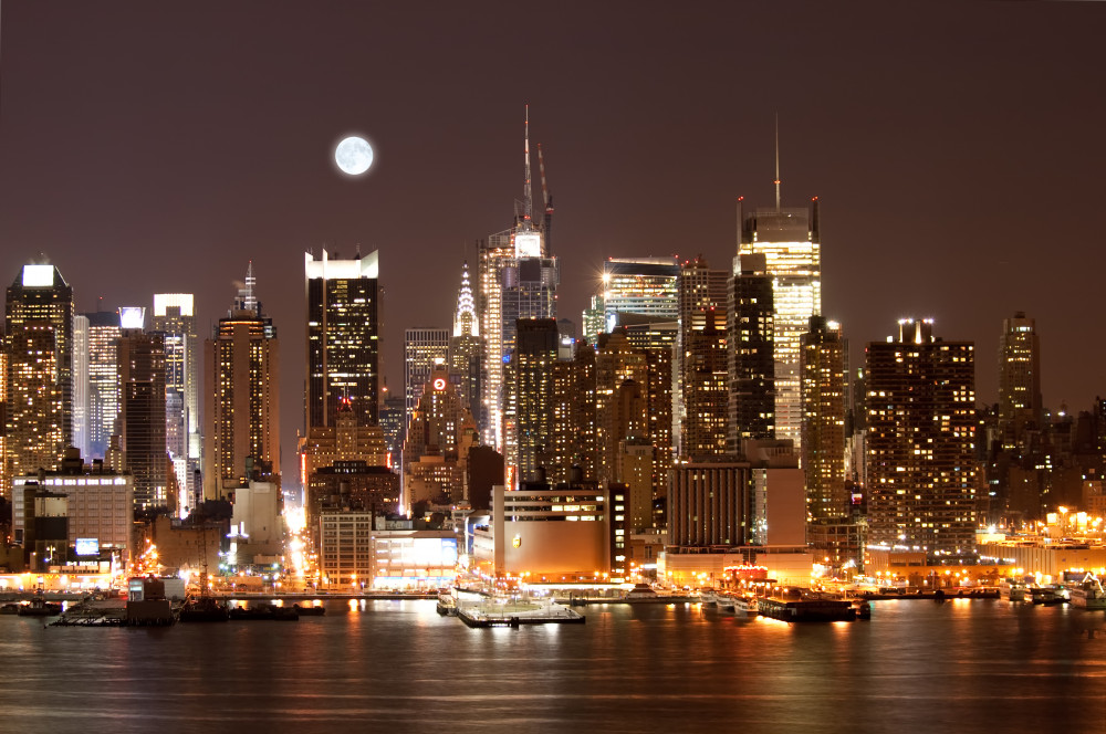 Fototapeta wspaniały widok na Manhattan nocą