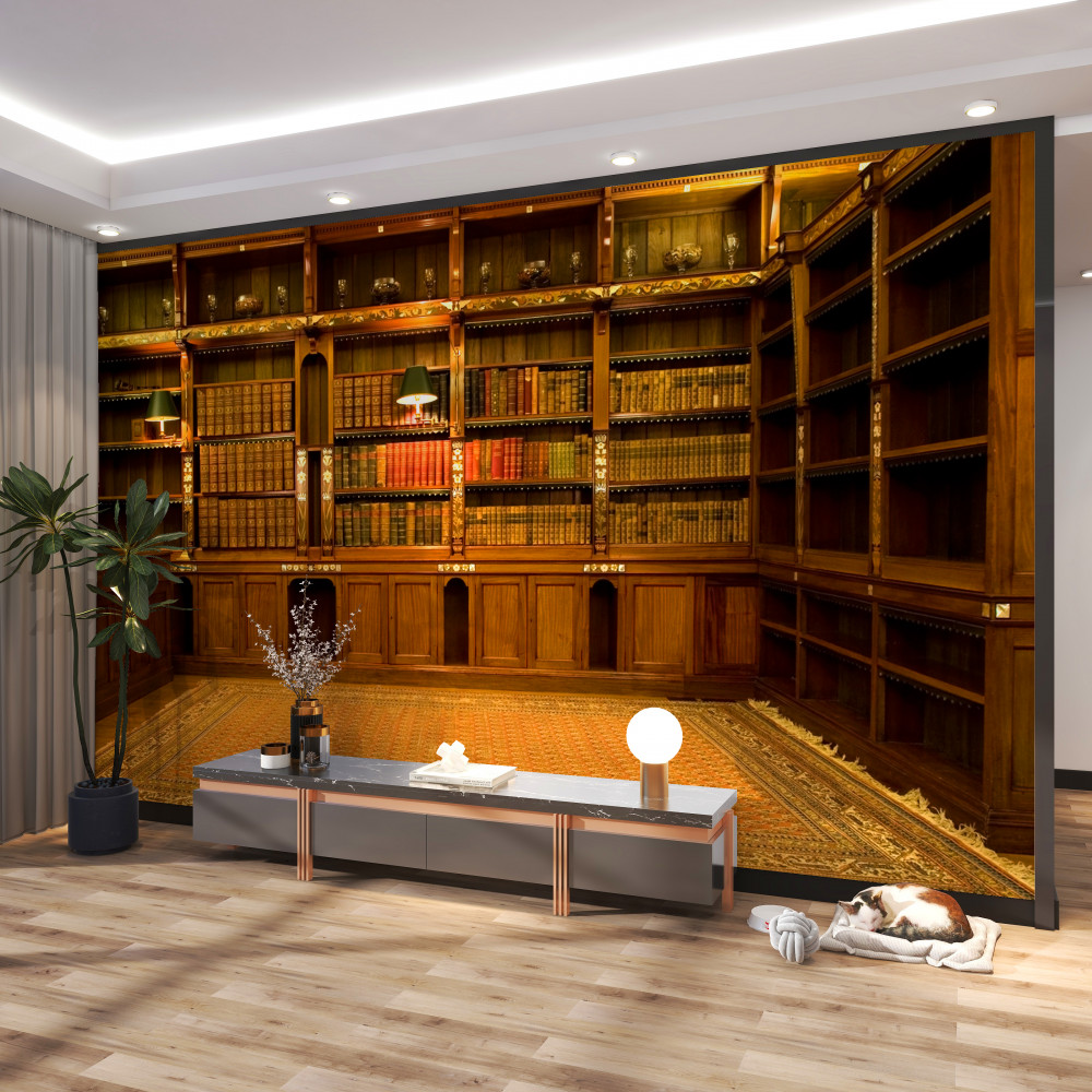 Fototapeta stara biblioteka z książkami