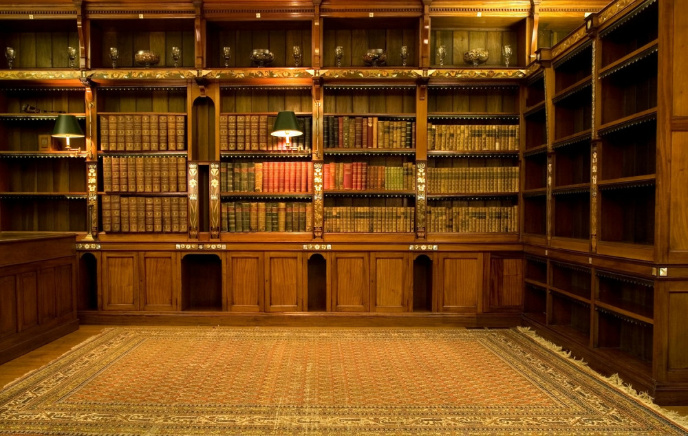 Fototapeta stara biblioteka z książkami