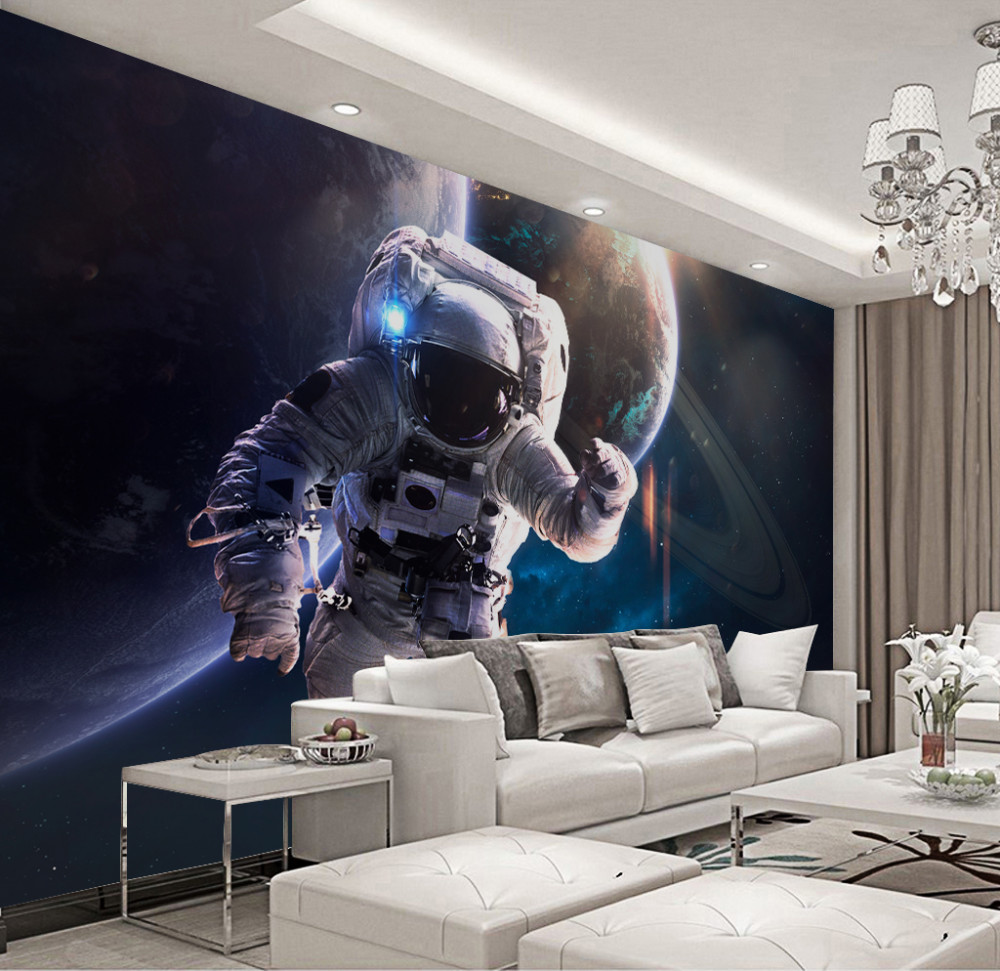Fototapeta astronauta na tle Jowisza