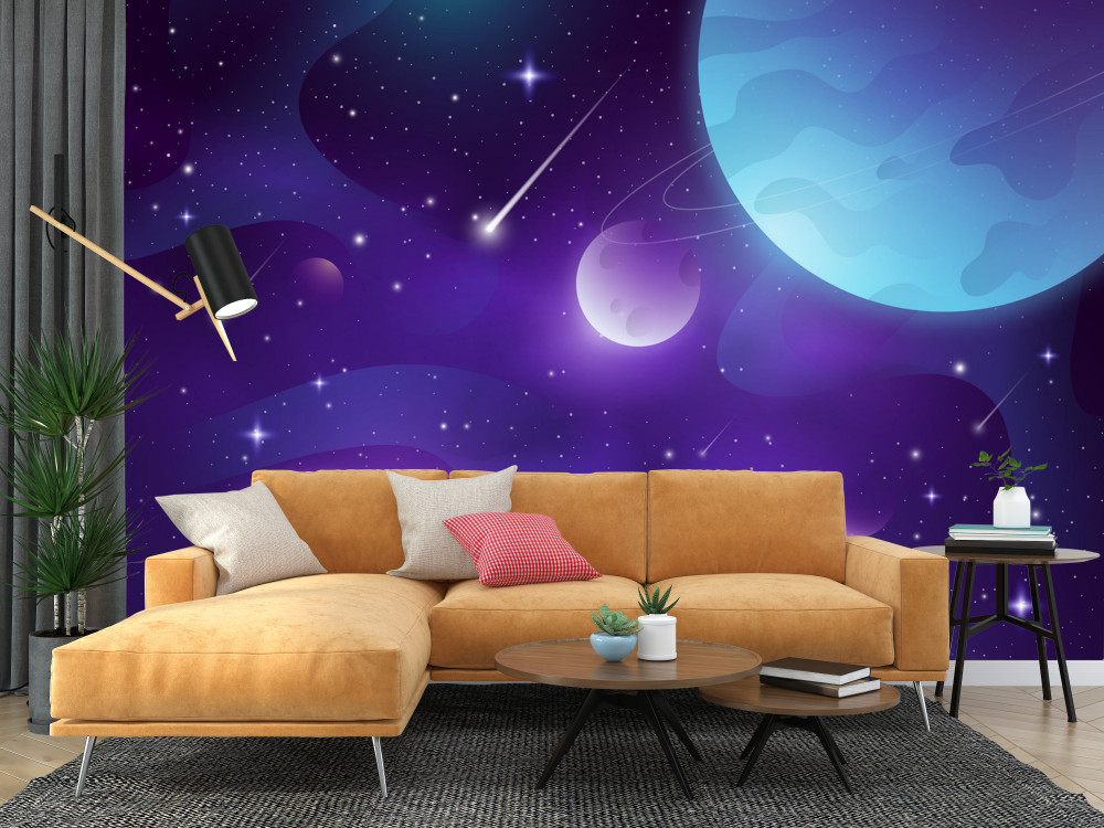 Fototapeta planety i gwiazdy w kosmosie